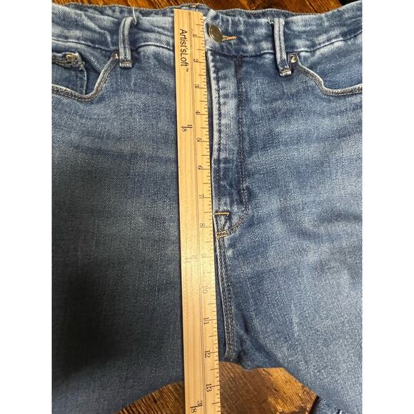 Good American Jeans Women's 16 Denim Hi Rise Straight Leg Distressed Hems - Picture 9 of 11